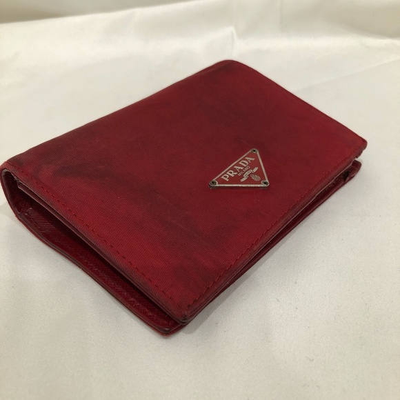 Prada Red Nylon Bifold Wallet Sku#84380 (gently used, outside dirty) - Picture 5 of 15